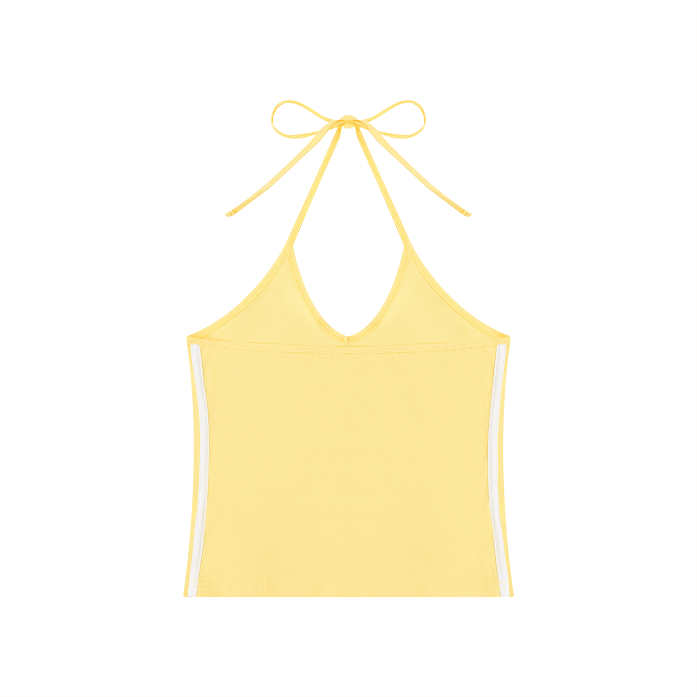 Yellow Halter Crop Tank Top