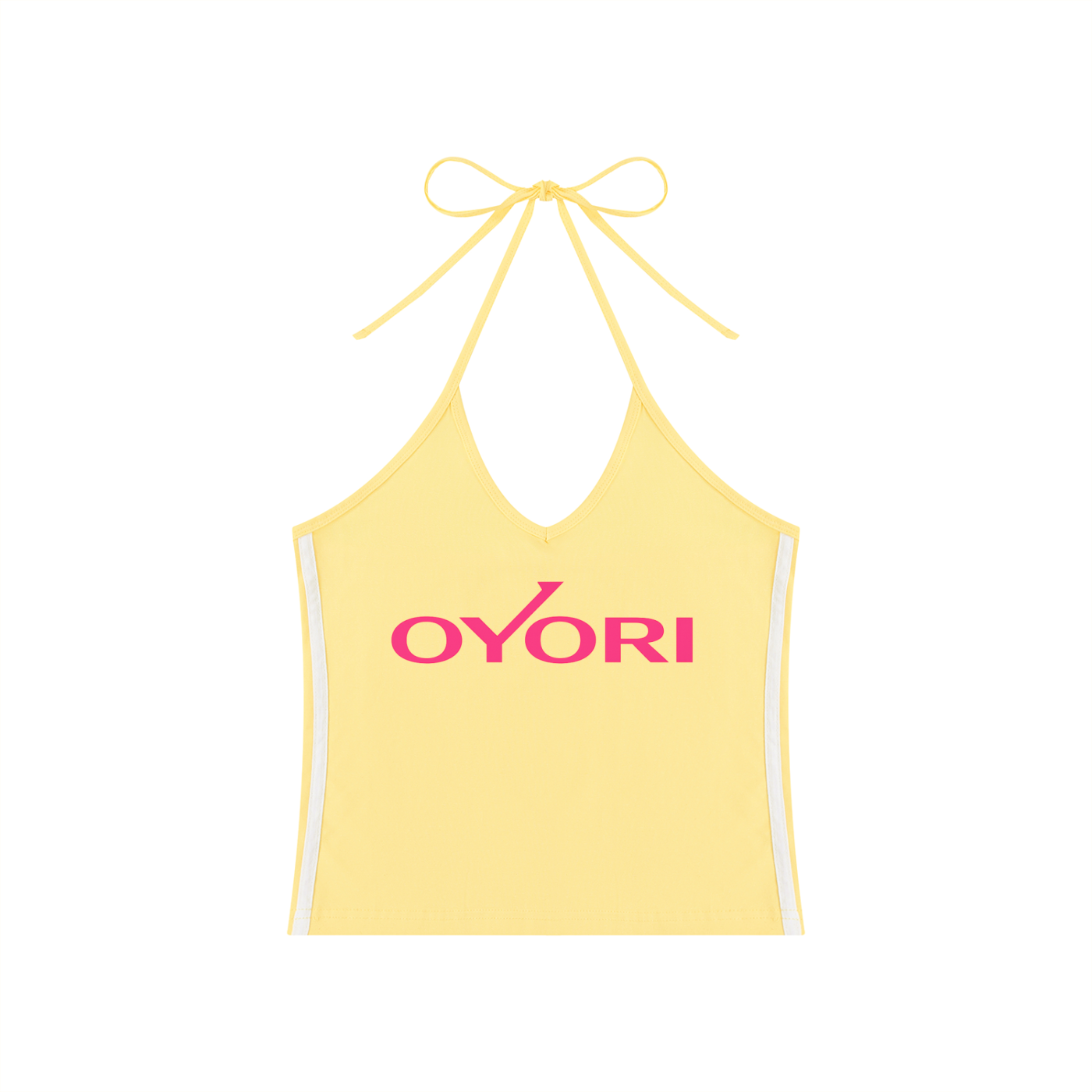 Yellow Halter Crop Tank Top