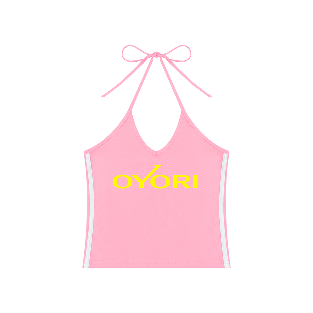 Pink Halter Crop Tank Top