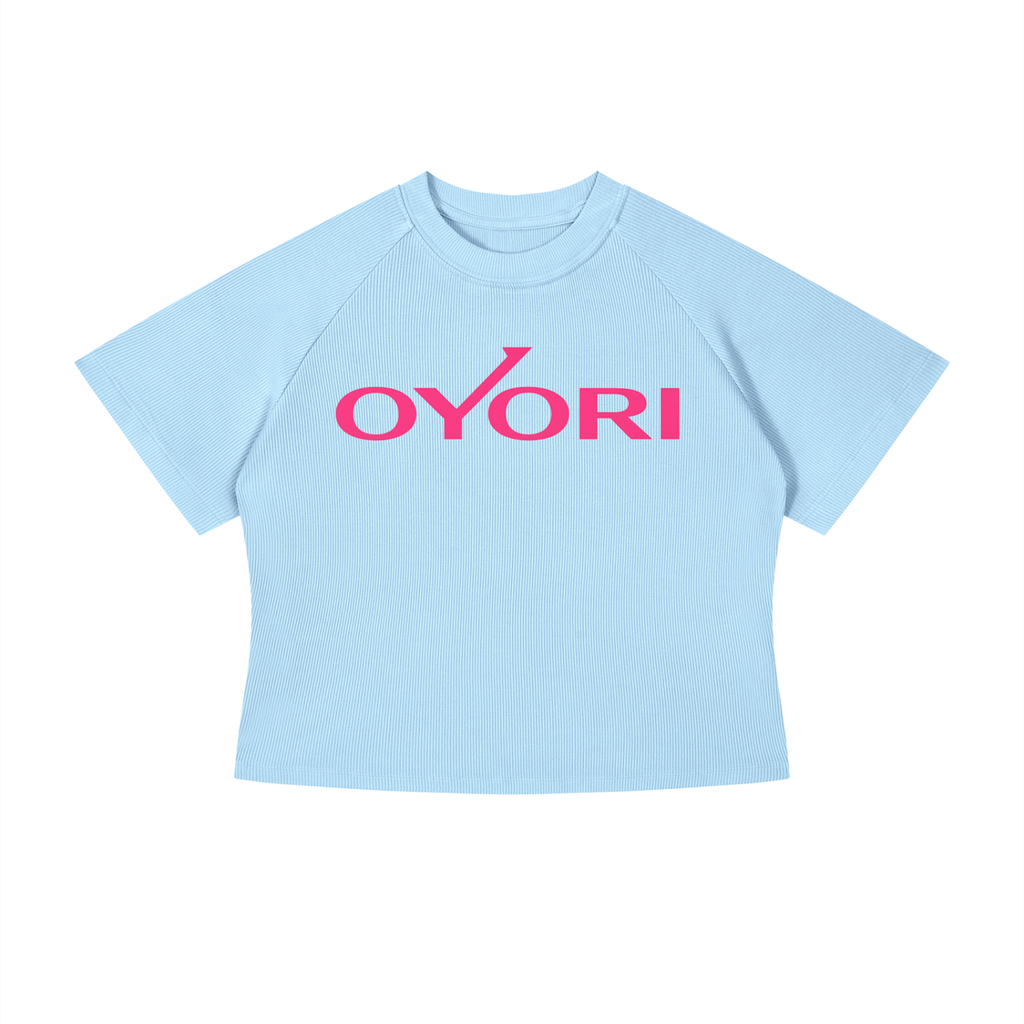 Sky Blue Miami Crop T-Shirt